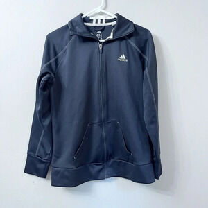 Adidas Game Day Jacket Medium D84998 Black White Zipped Cross Training Climalite